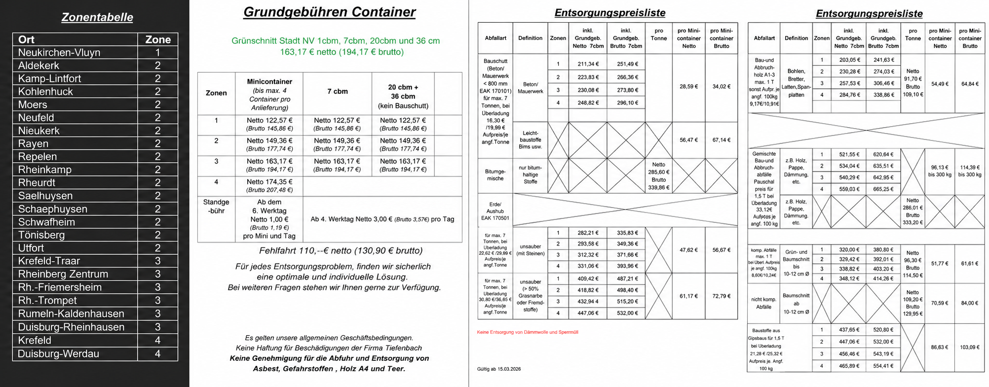 Containerpreisliste